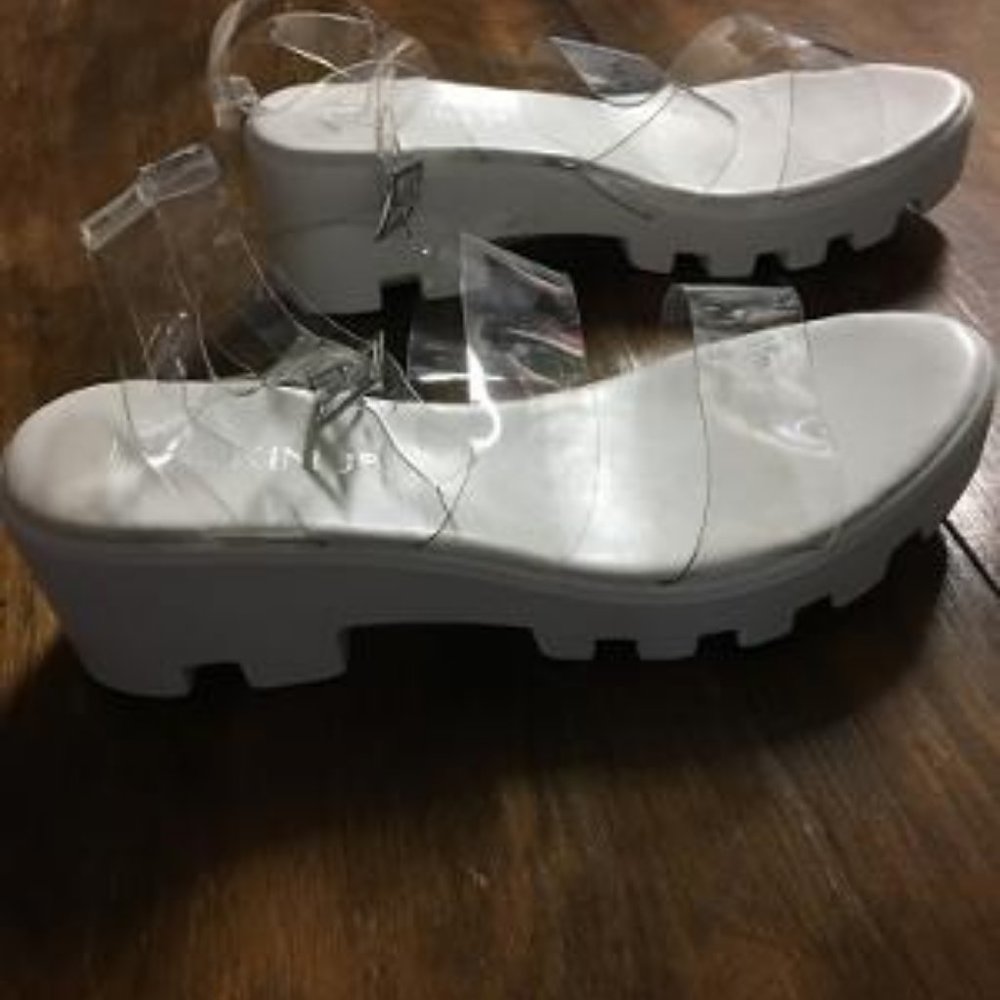 MACKIN J Clear Strappy Platform Sandals